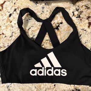 Adidas Black and White Logo Sports Top
